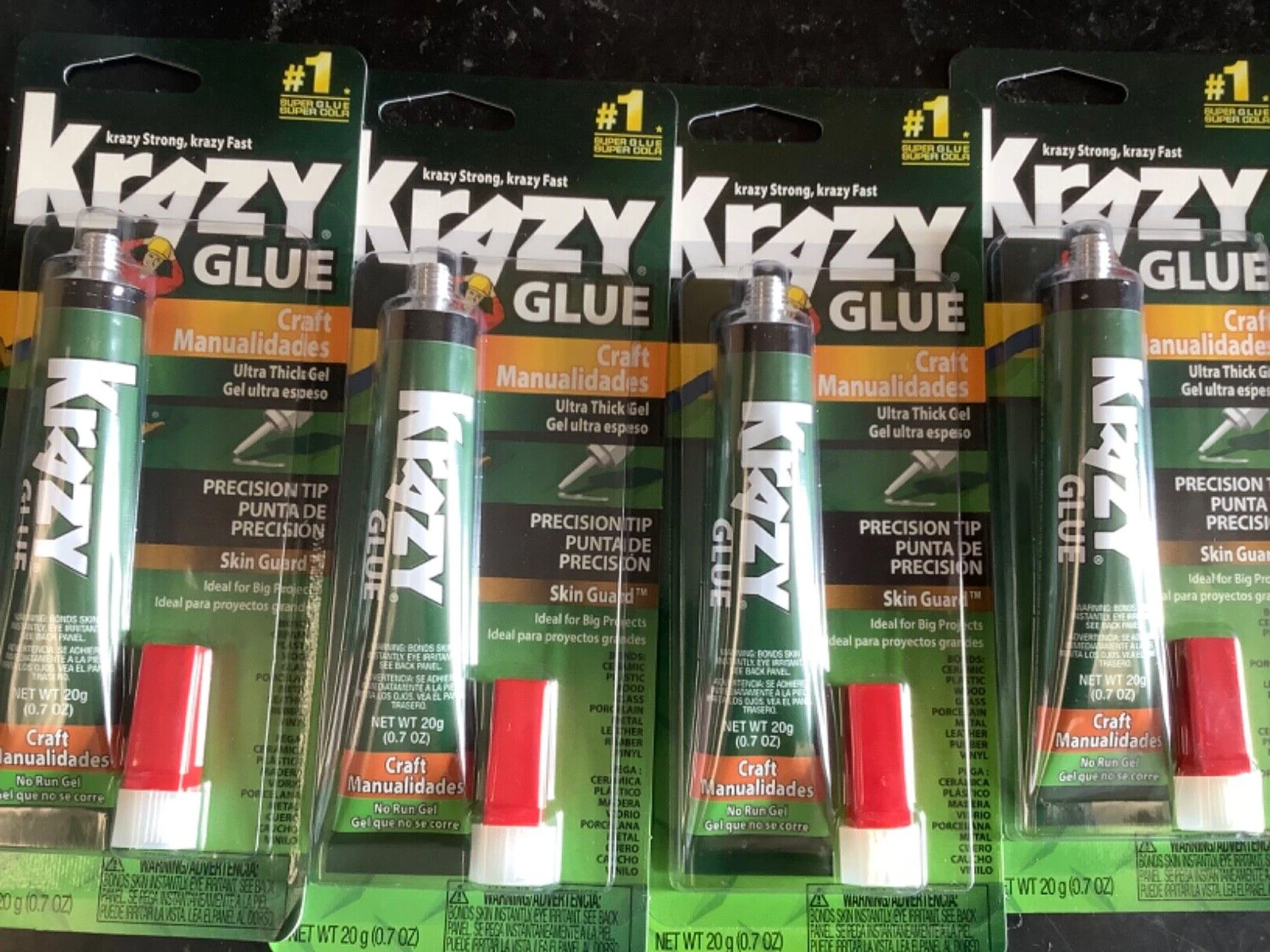 CIRCLE- 4*Krazy Glue Craft Ultra Thick Gel 20G .07Oz Precision Tip 80G Total