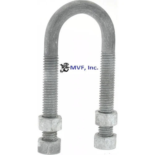 CIRCLE- 4" Nominal X 1/2" U-Bolt Long Tangent Hot Dipped Galvanized Double Nuts Fig 137