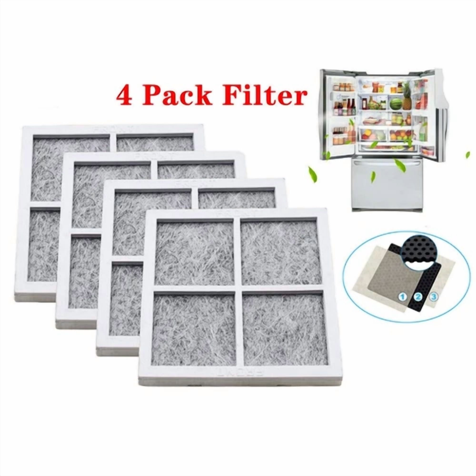 CIRCLE- 4 Pack For Lg Lt120F Lfx33975St Fresh Air Replacement Refrigerator Air Filter