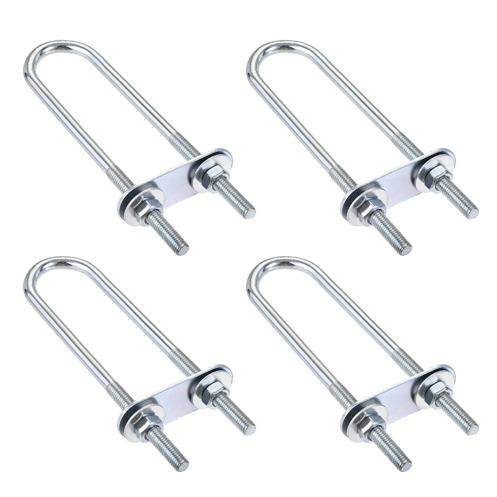 CIRCLE- 4 Sets Round U-Bolt 23Mm Inner Width 120Mm Length Steel M6 With Nut Plate Washer