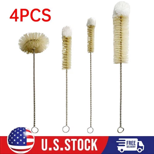 CIRCLE- 4Pcs Bottle Brushes Thin Long Handle, Skinny Wire Cleaner Set In Stainless Steel