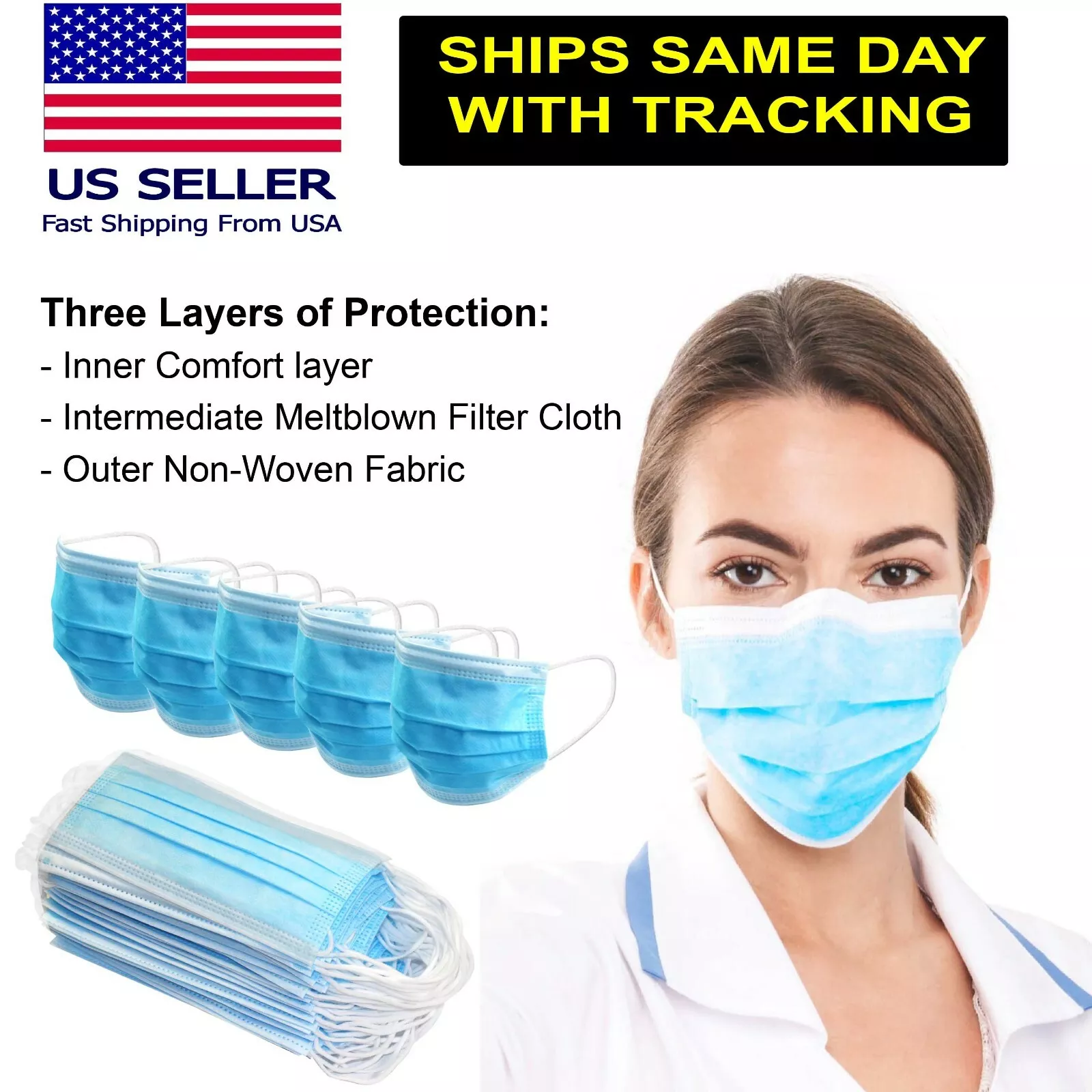 CIRCLE- [50 Pack] 3-Ply Face Mask | Three Layers Of Protection