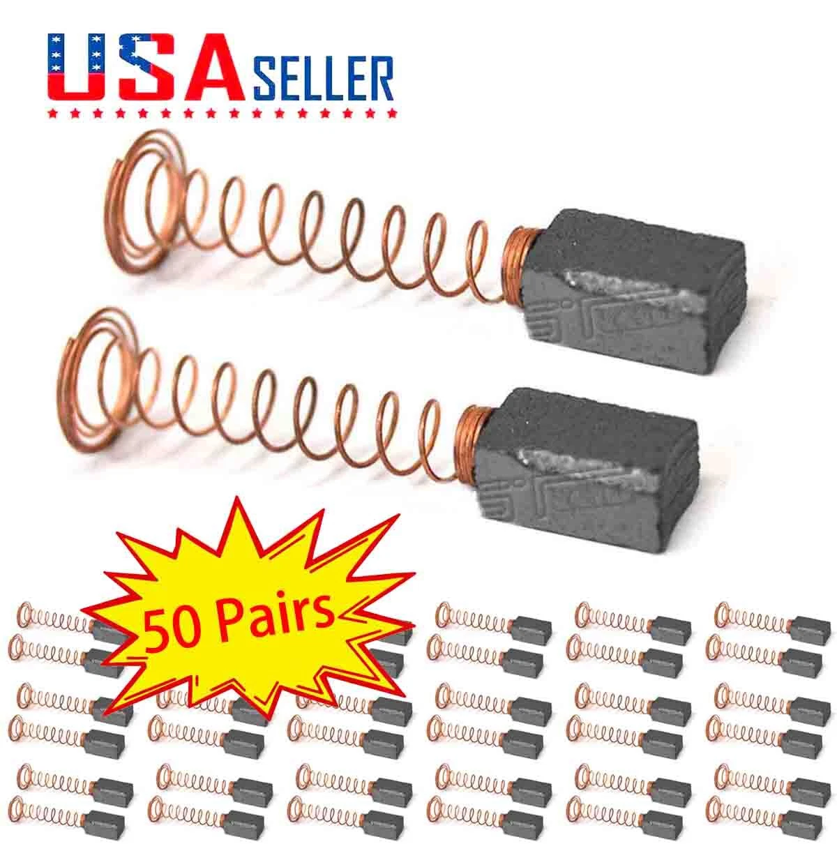 CIRCLE- 50 Pairs Carbon Brush For Dremel 232 332 Rotary Tools 6 X 4.8 X 10.5Mm