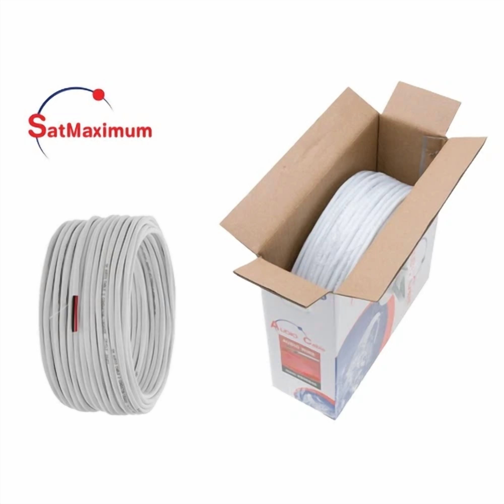 CIRCLE- 50Ft 18Awg, 2 Conductor Indoor Speaker Wire Cca Cl2 In-Wall Audio/Stereo Cable
