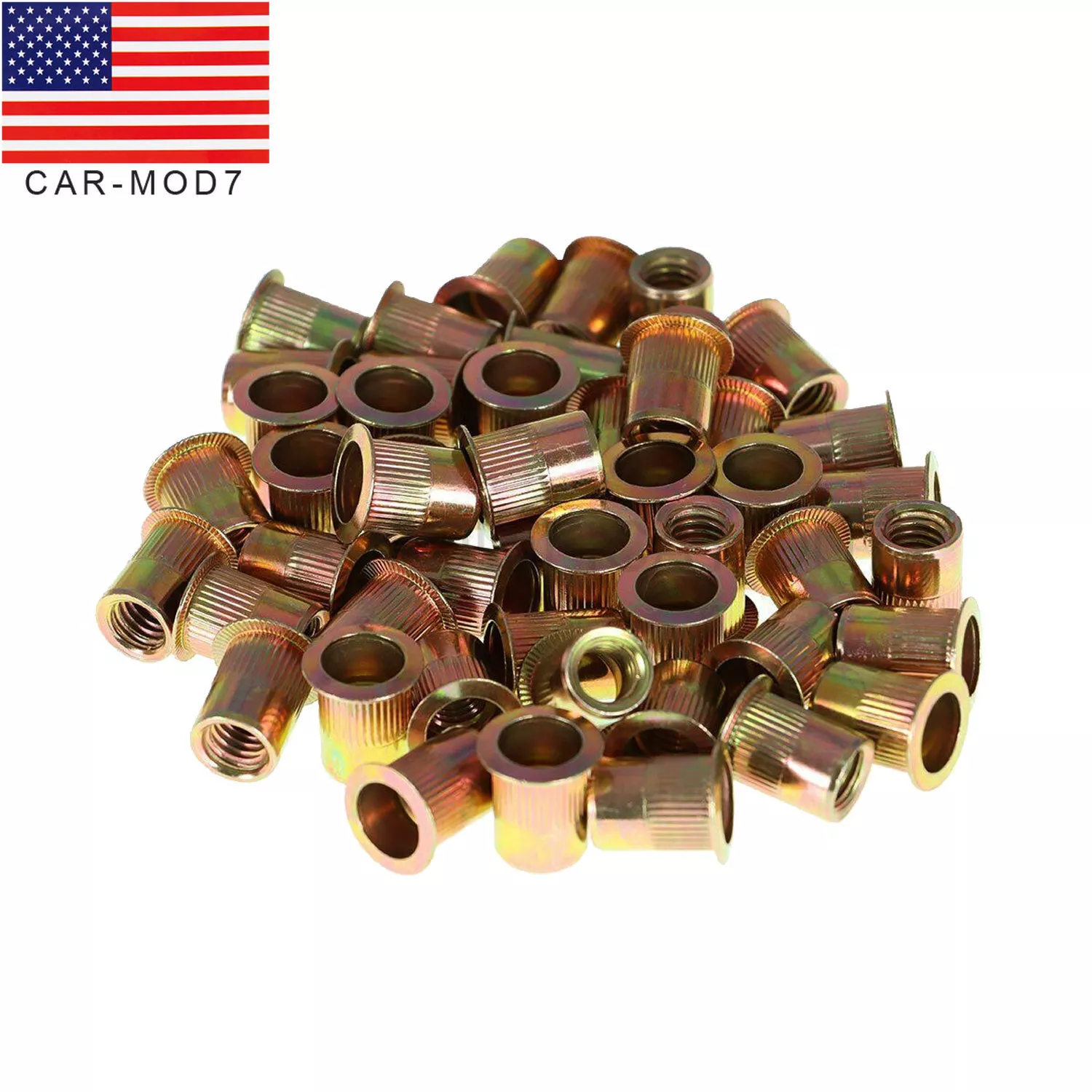CIRCLE- 50Pcs 3/8-16 Rivet Nut Rivnut Insert Nutsert Carbon Steel Zinc Plated