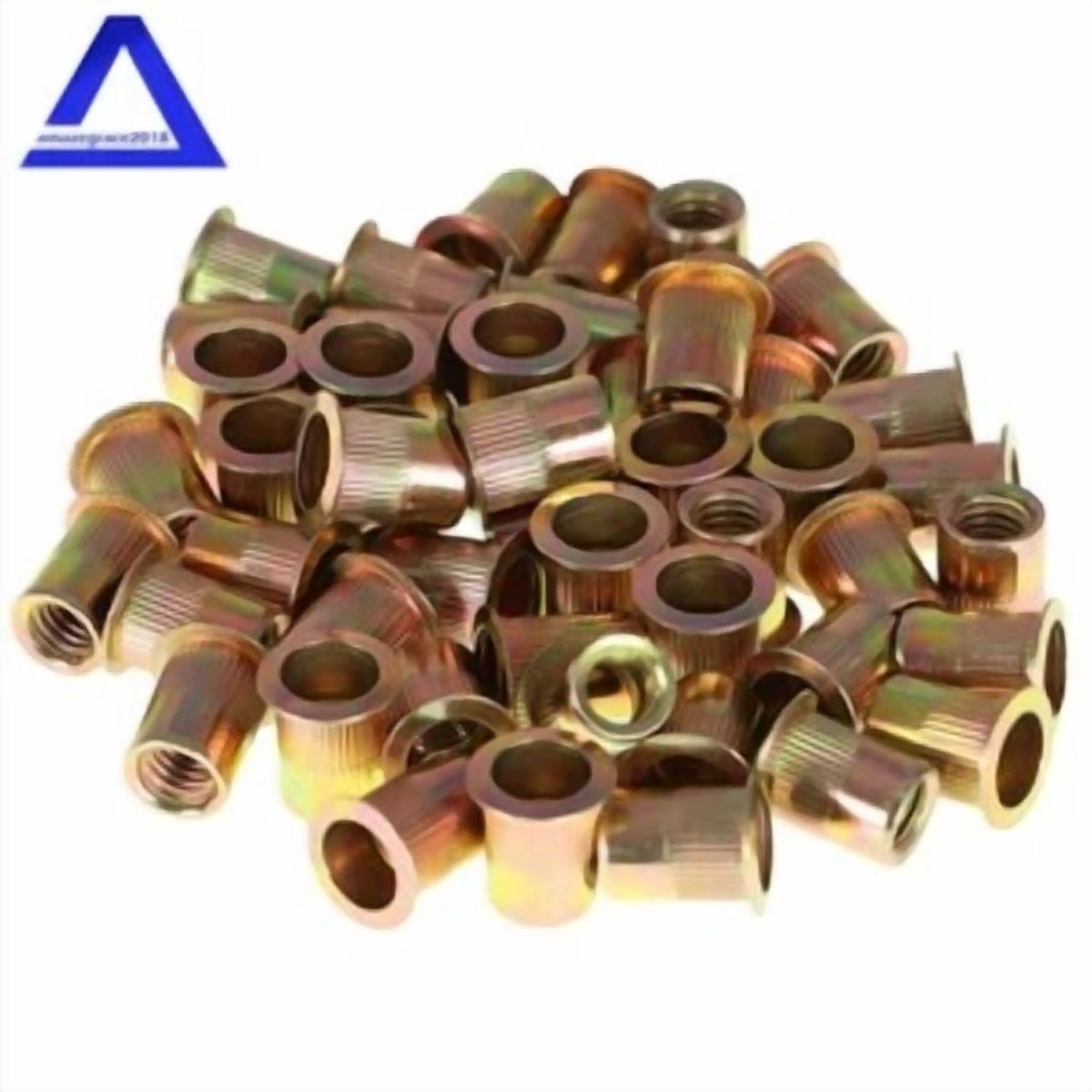 CIRCLE- 50Pcs 3/8-16 Rivet Nut Rivnut Insert Nutsert Carbon Steel Zinc Plated