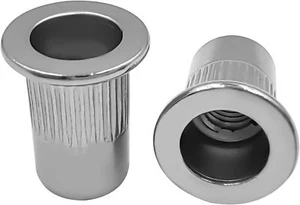 CIRCLE- 50Pcs M6 Rivet Nuts,Stainless Steel Threaded Rivet,Knurled Nutsert,Flat Head
