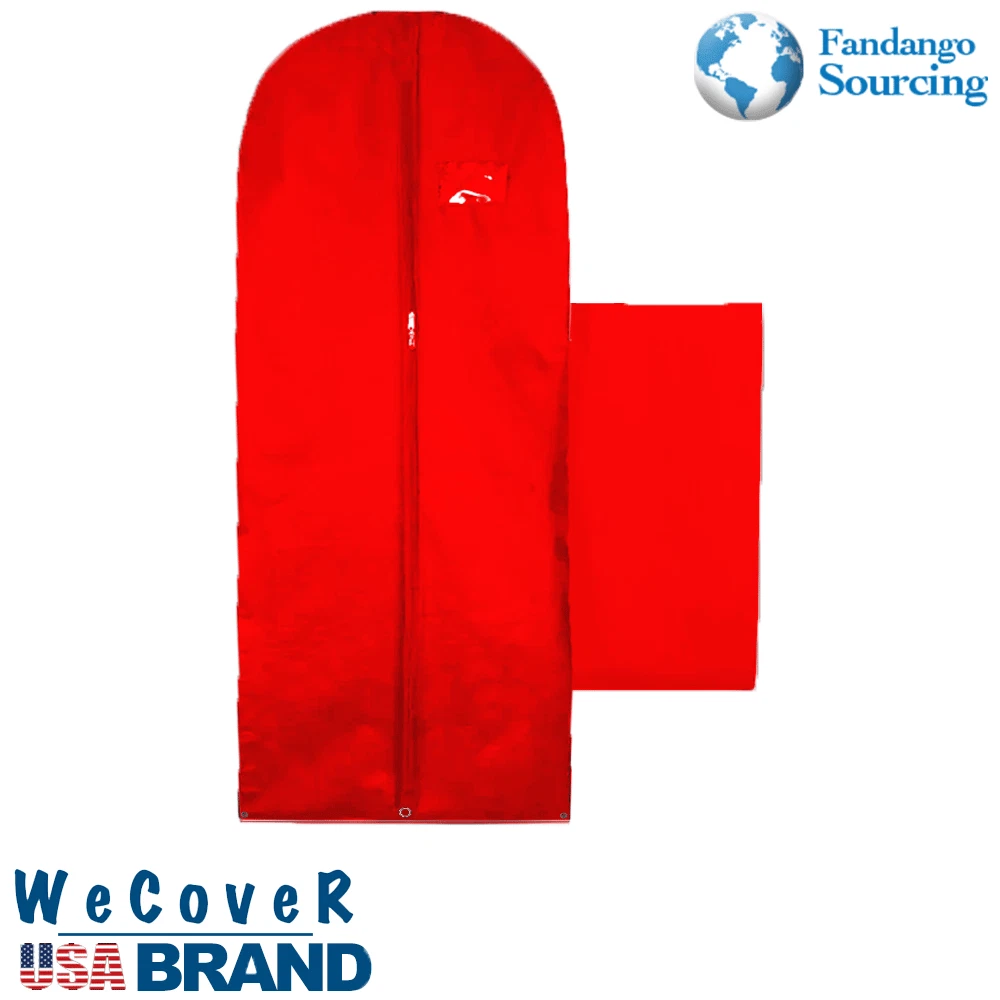 CIRCLE- 54" Clothes Cover Garment Storage Bags Travel Zipped Long Dress Bags Color Red