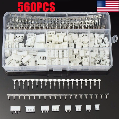 CIRCLE- 560Pcs 2-5Pin Jst-Xh 2.54Mm Wire Male Female Housing Connector Bare Terminal Kit