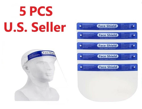 CIRCLE- 5Pcs Safety Full Face Shield Reusable Washable Protection Cover Face Mask