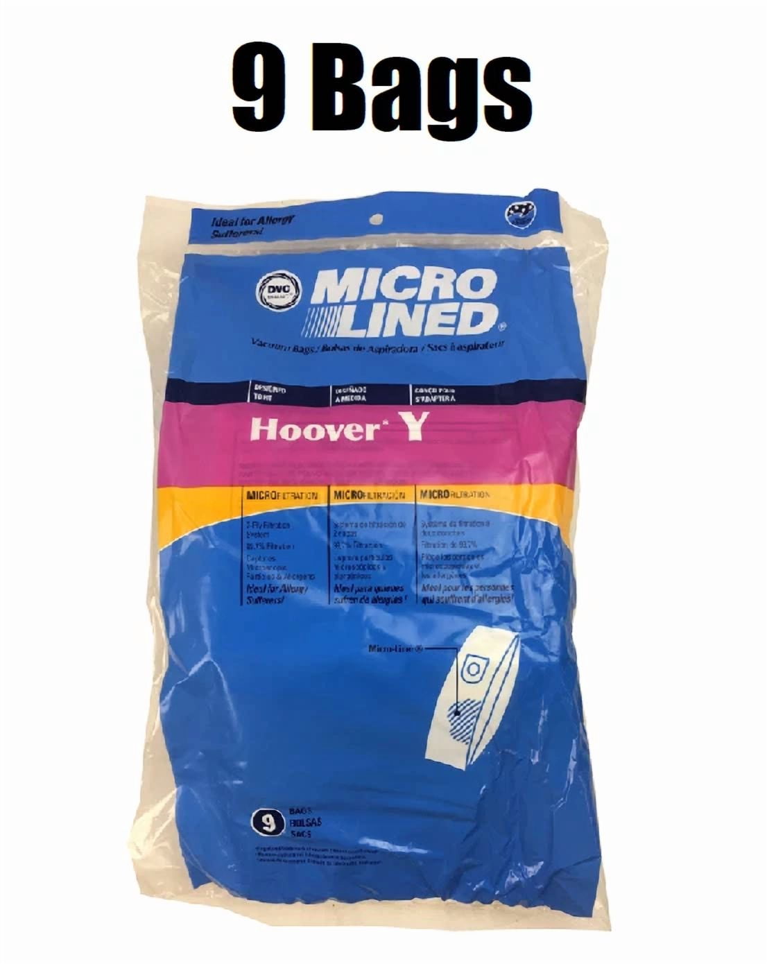 CIRCLE- 9 Allergy Bags For Hoover Style Z & Y Upright Vacuum Cleaner Windtunnel Savvy