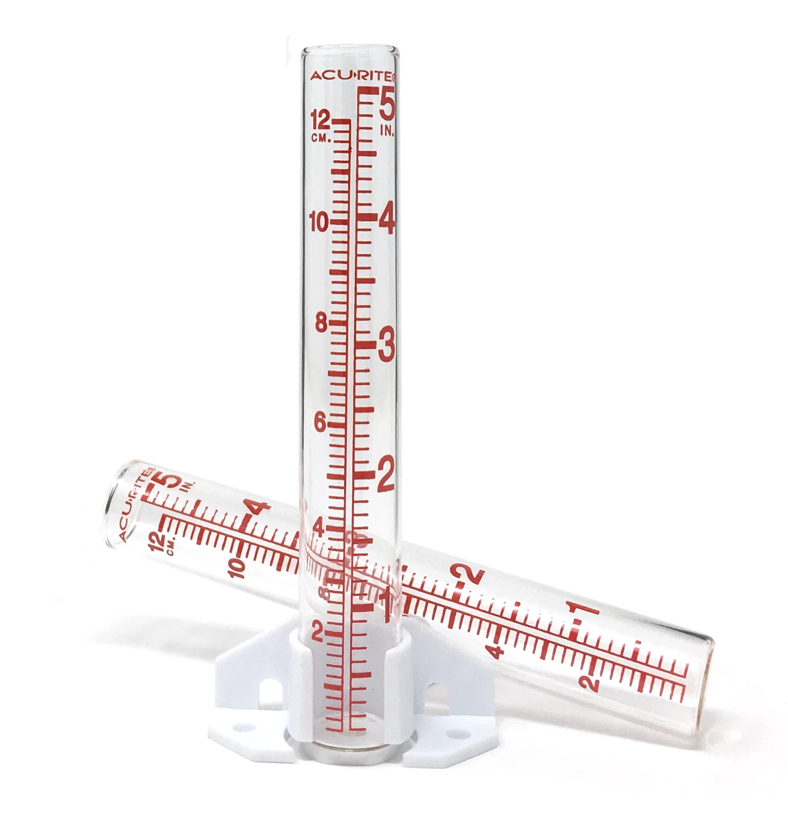 CIRCLE- Acurite Glass Rain Gauge 5 Capacity With Replacement Tube & Mounting Hardware