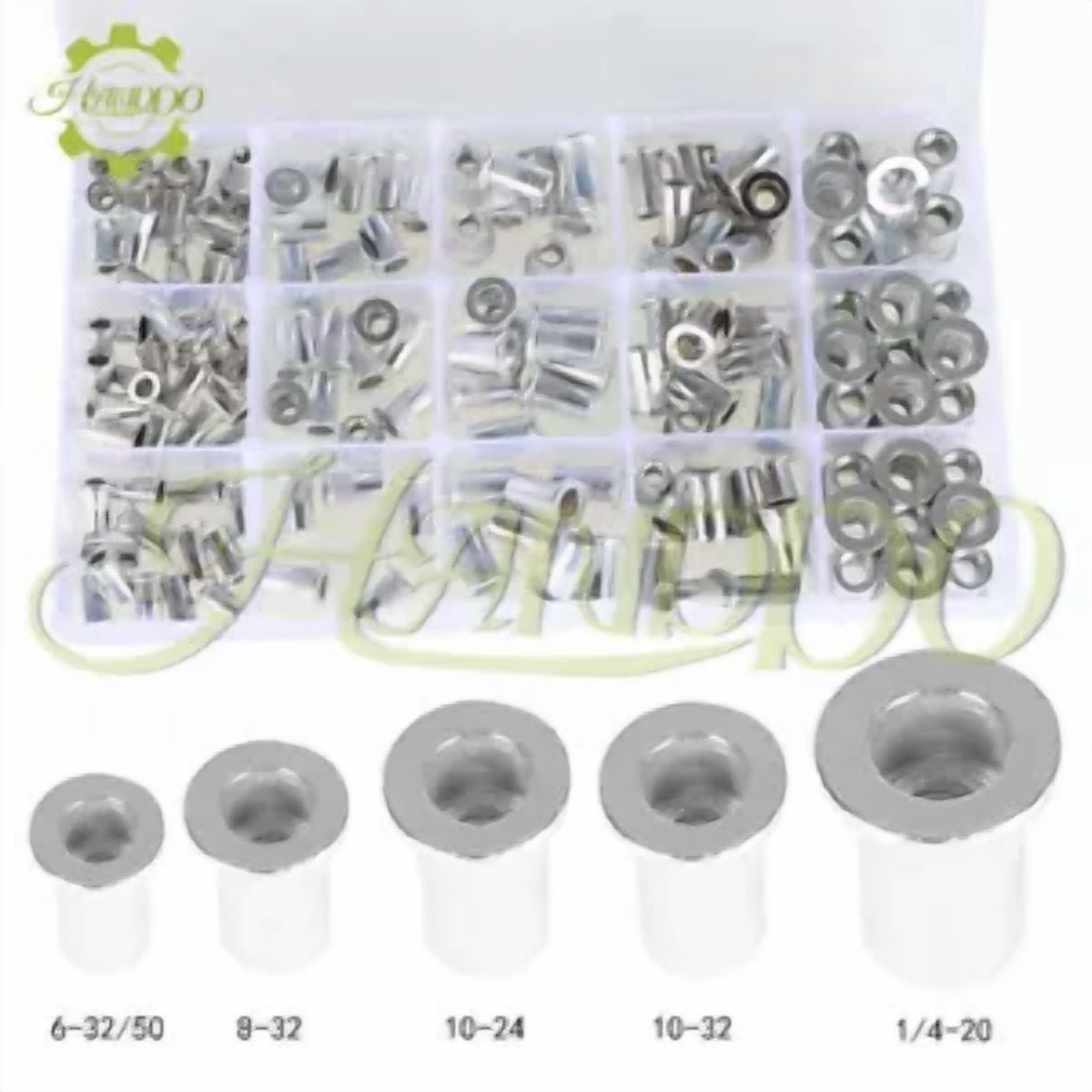 CIRCLE- Aluminum Rivet Nut Kit Rivnut Nutsert Standard Inch Sae Imperial 150 Pcs