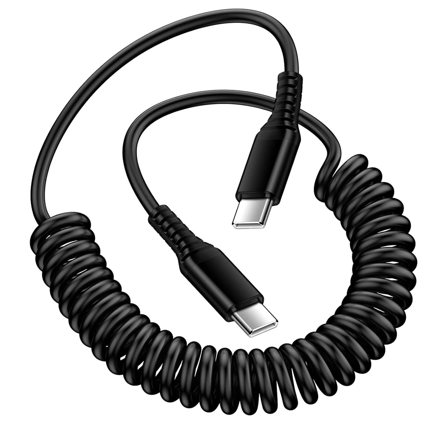 CIRCLE- Android Auto Usb C To C Cable 3Ft Type C Fast Charging Coiled Samsung...