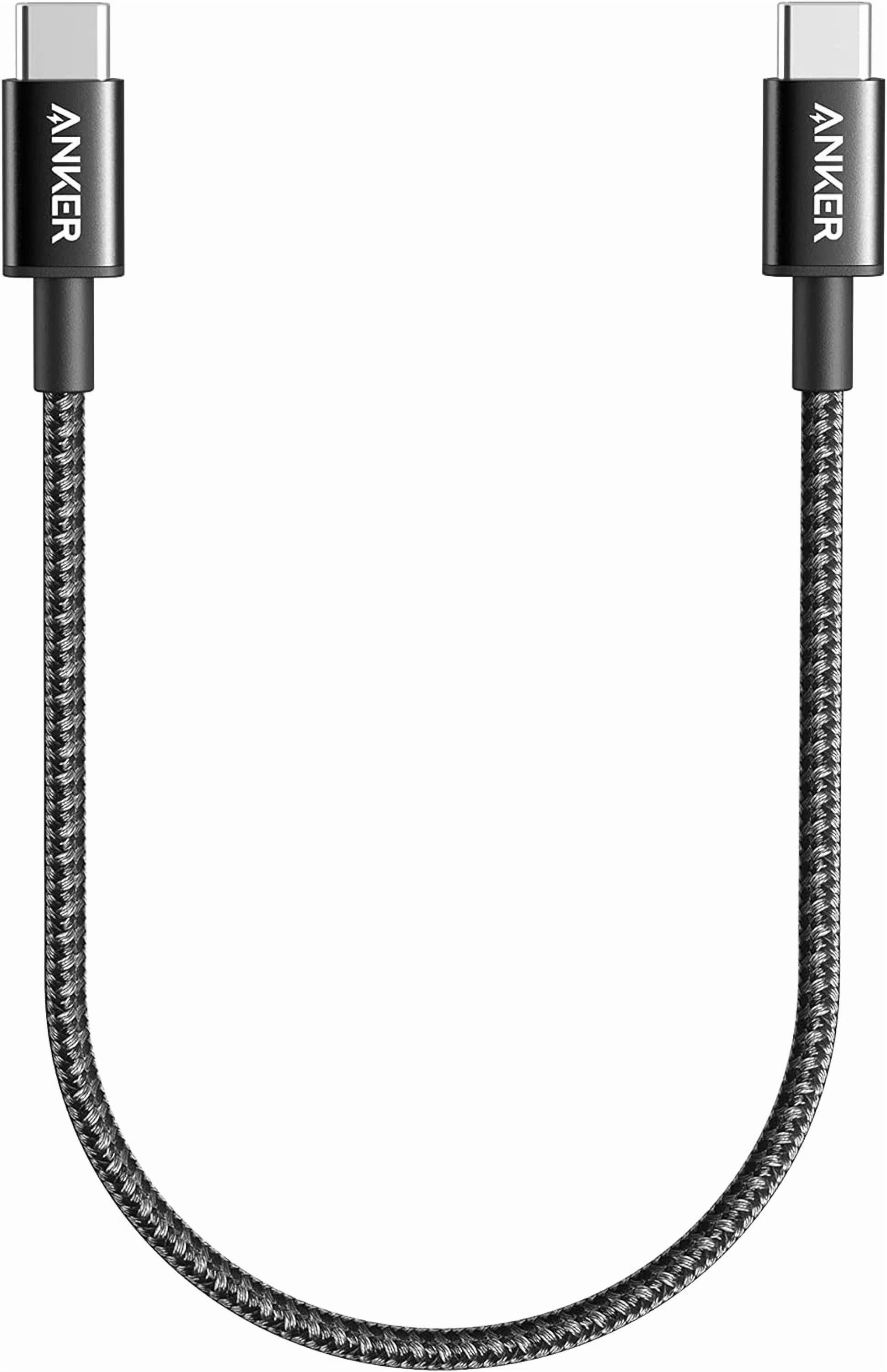 CIRCLE- Anker Usb C To C Cable, Type C 60W Fast Charging Cable (1Ft, 1Ft, Black