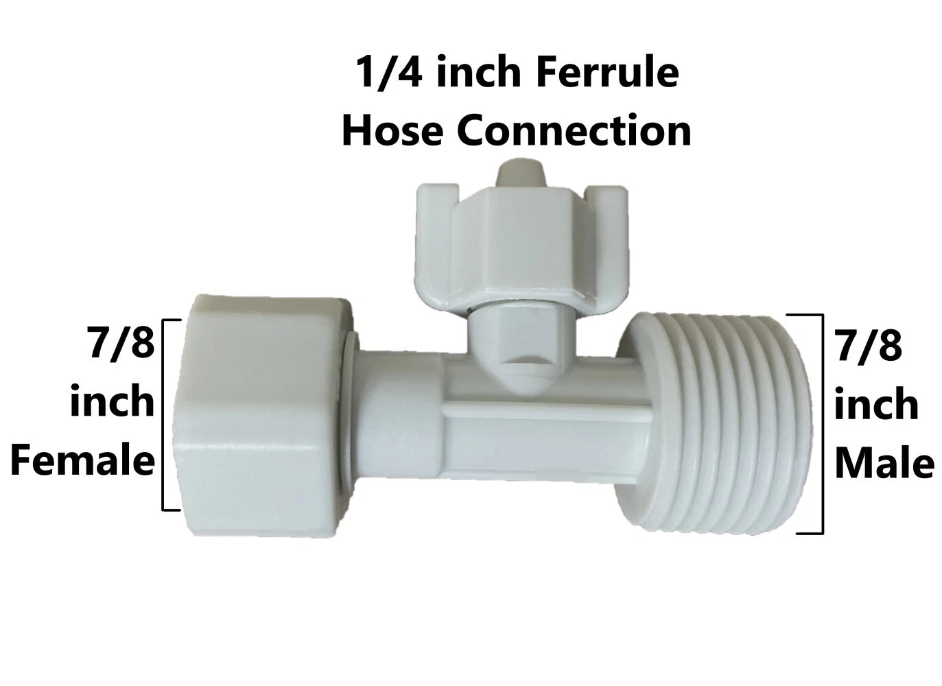 CIRCLE- Bidet T Adapter Attachment, 7/8 In. Male, 7/8 In. Female, 1/4 In Hose Attachment