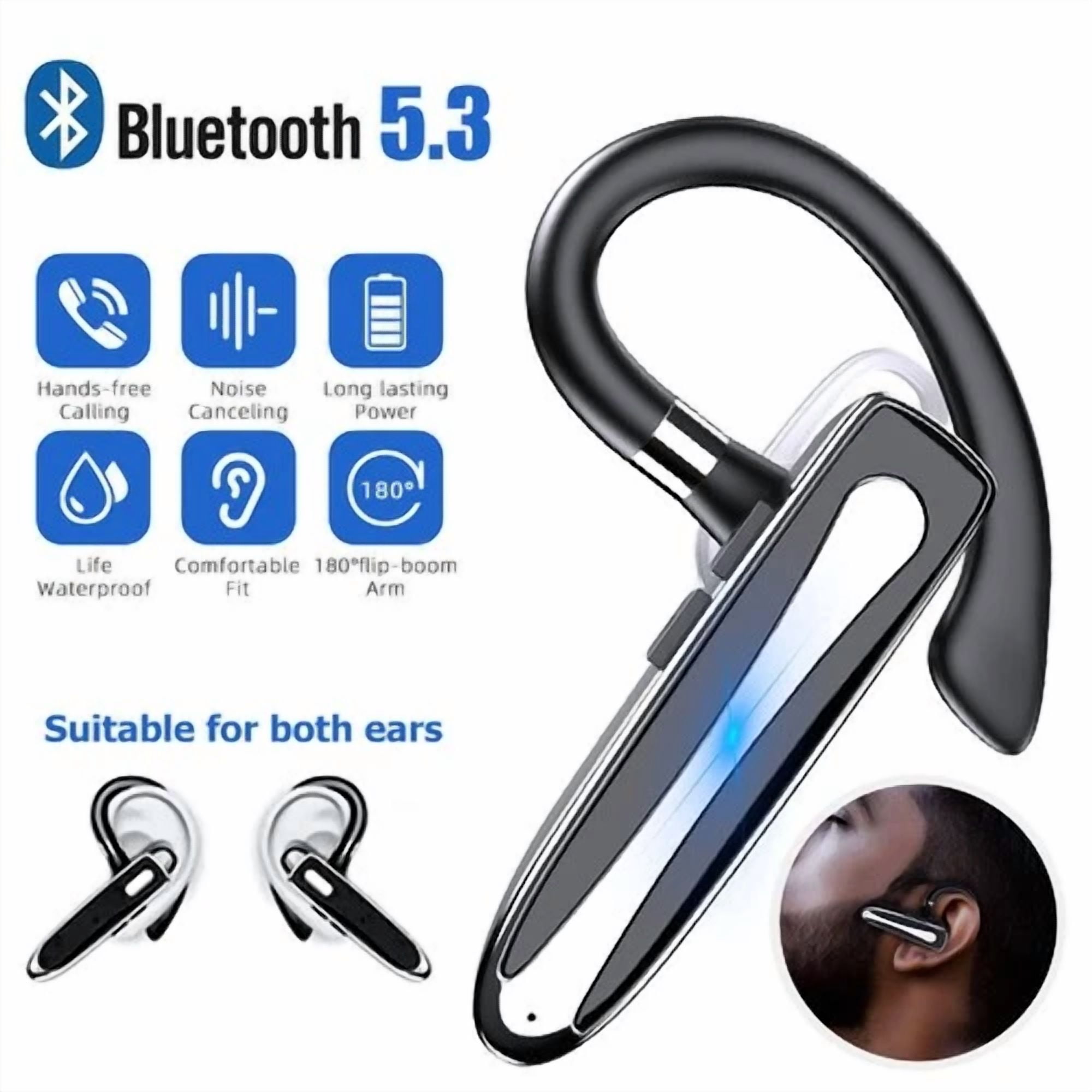 CIRCLE- Bluetooth 5.3 Wireless Earpiece Headset Driving Trucker Earbuds Noise Cancelling
