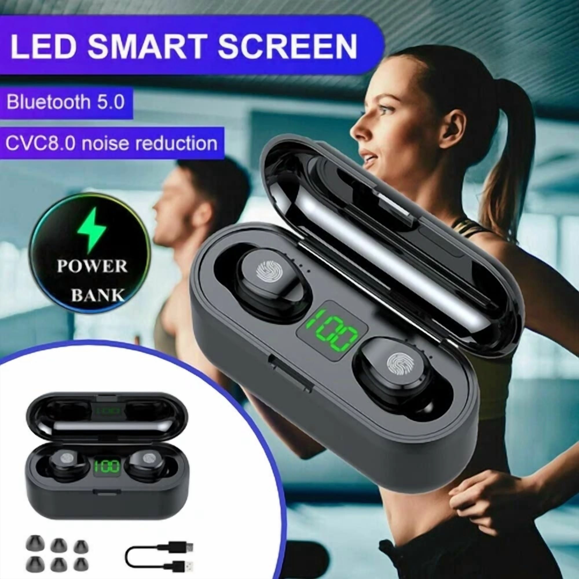 CIRCLE- Bluetooth Wireless Earpiece Headphone Headset Noise Cancelling Sports Waterproof