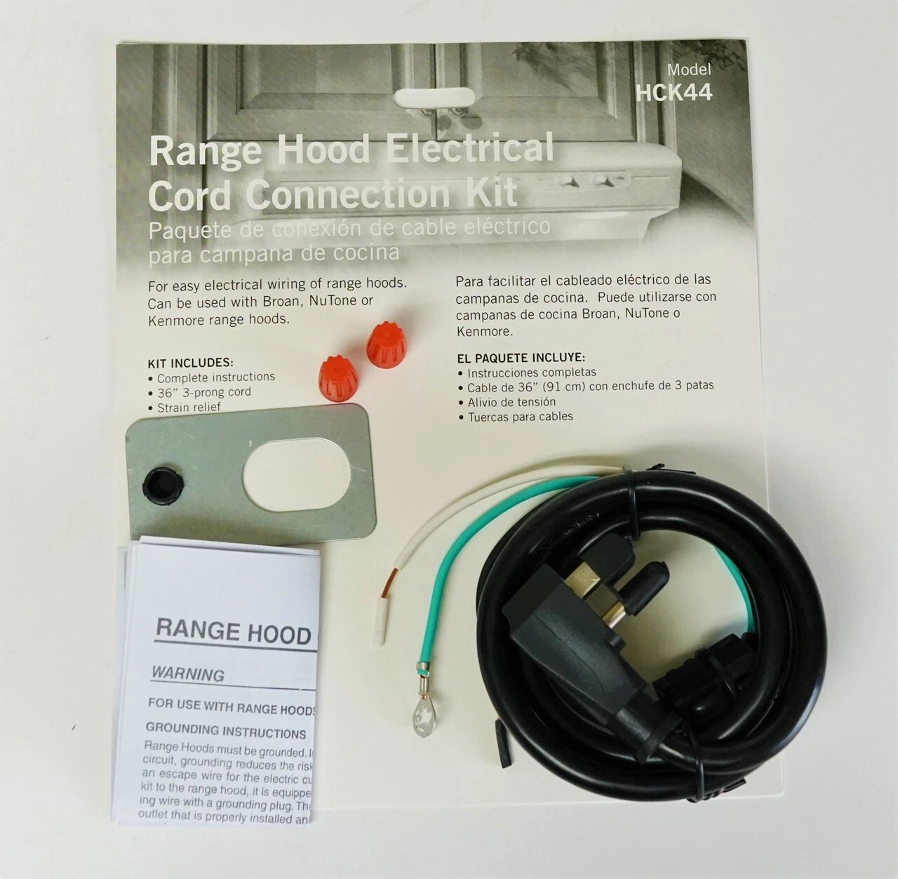 CIRCLE- Broan Nutone Range Hood Electrical Cord Connection Kit Hck44