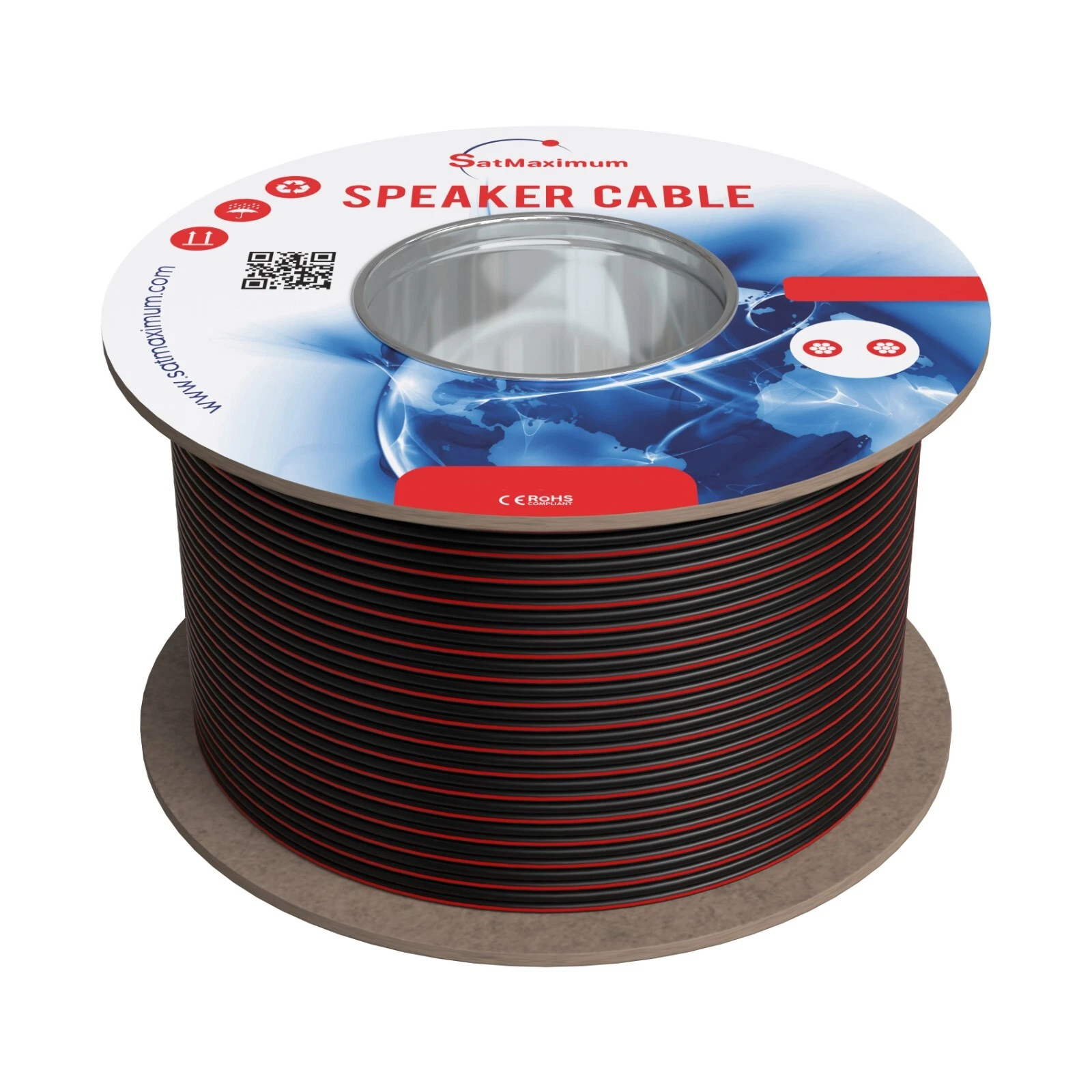 CIRCLE- Bulk Speaker Cable Car Audio Wire In Wall Cl3 12Awg 18/2 100Ft Cl3 Home Theater