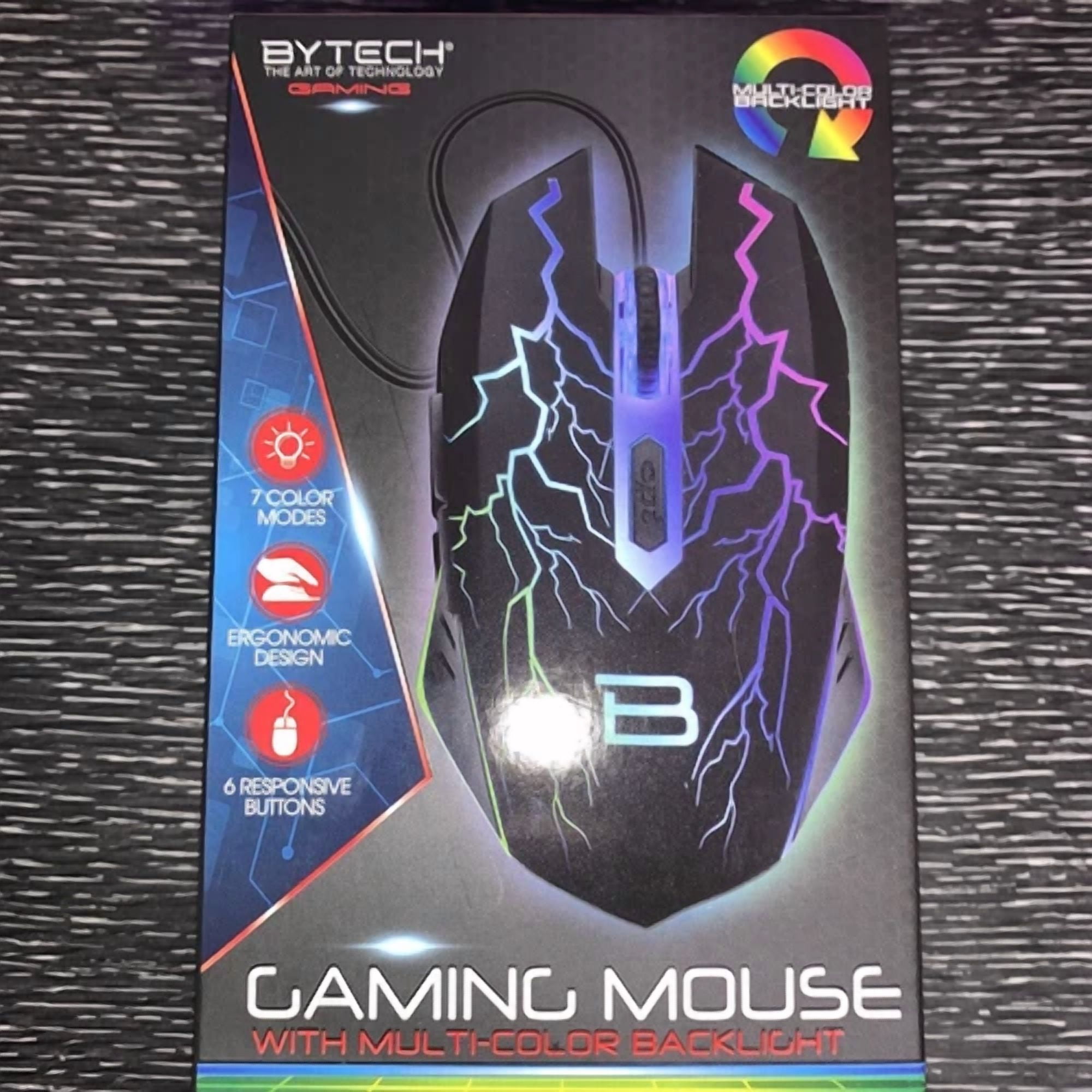 CIRCLE- Bytech Multi-Color Backlight Gaming Mouse With 6 Buttons New & 7 Led Colors