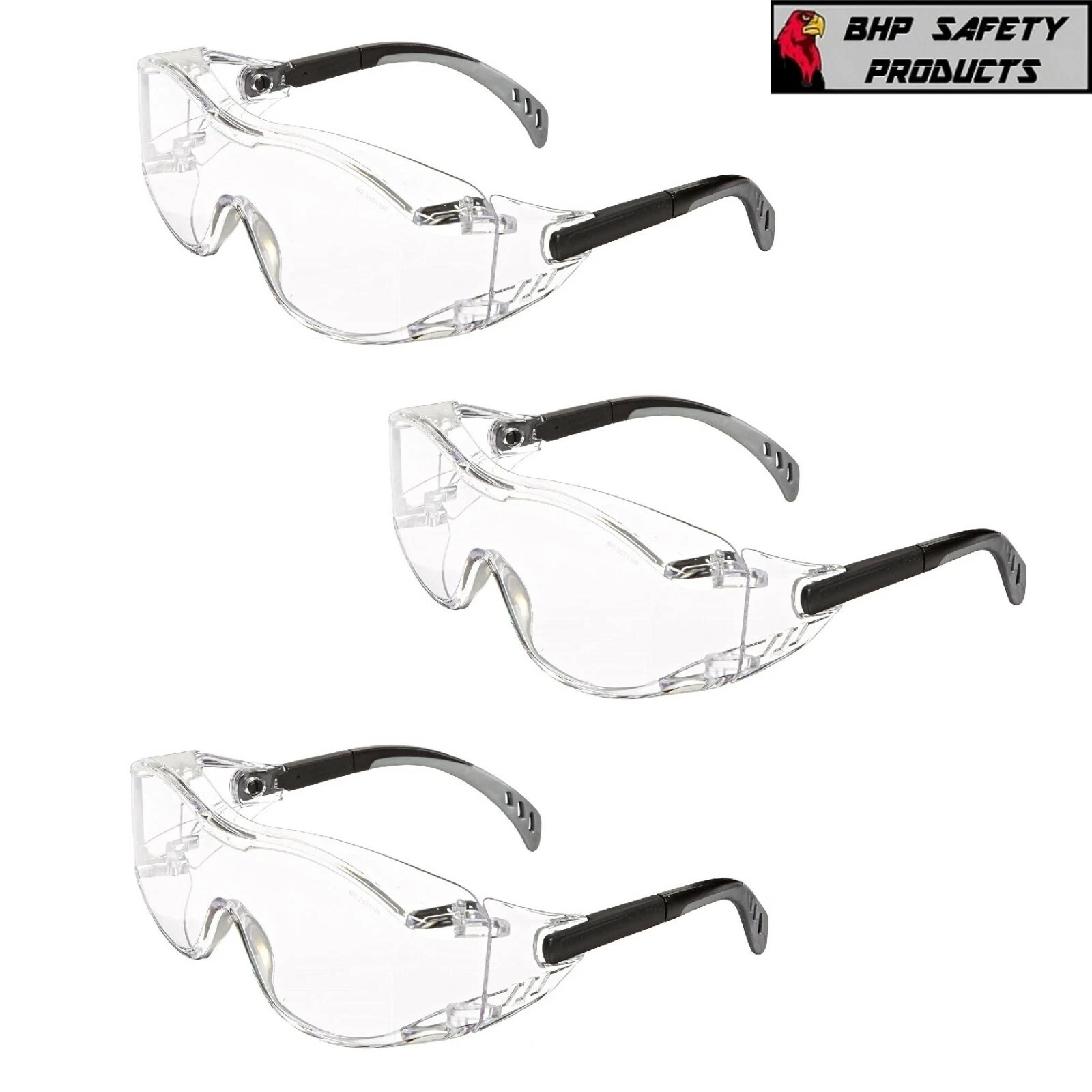 CIRCLE- Clear Safety Goggles Glasses Work Lab Outdoor Eye Protection Us Cover2 3/Pair