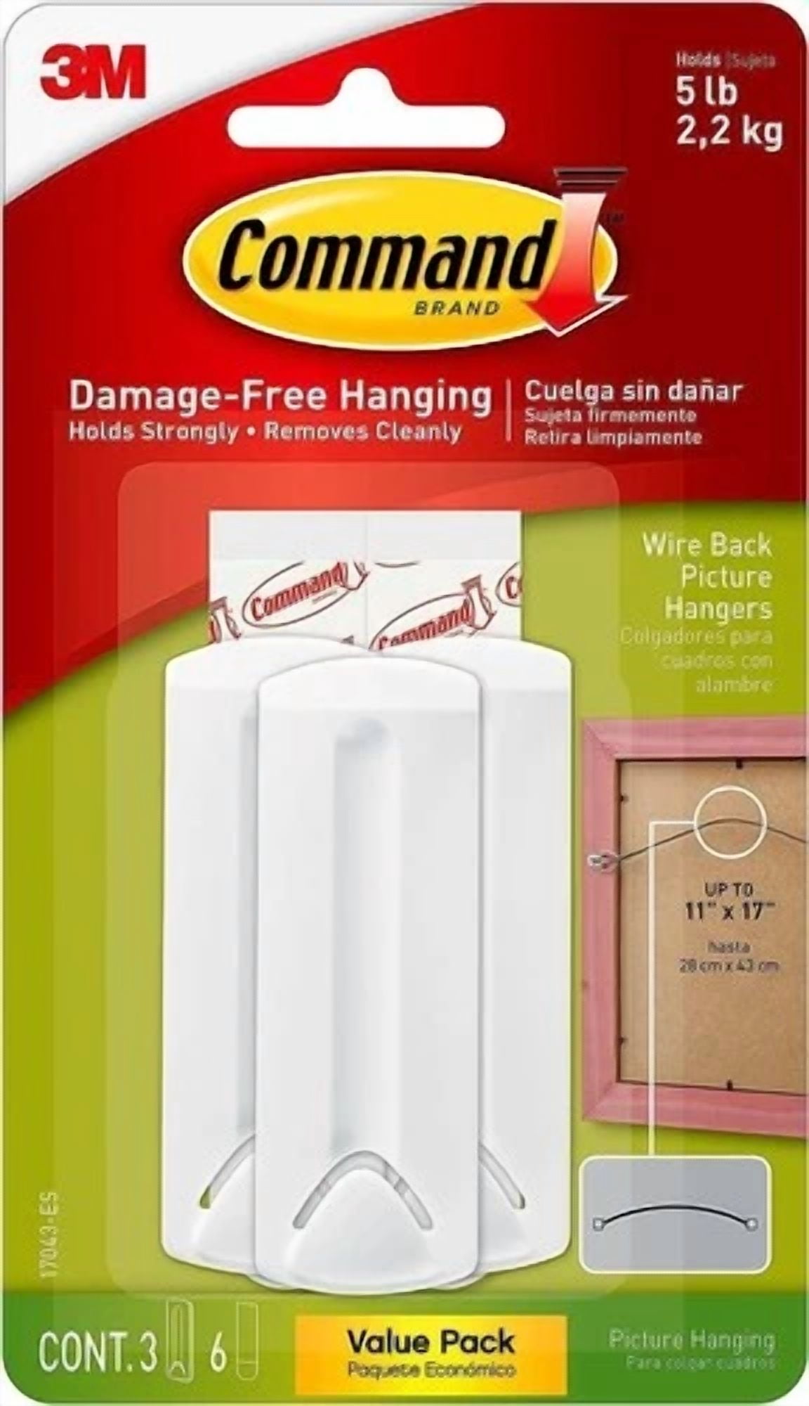 CIRCLE- Command Wire-Back Picture Hangers, Indoor Use, 3-Hangers, 6-Strips, Decorate...