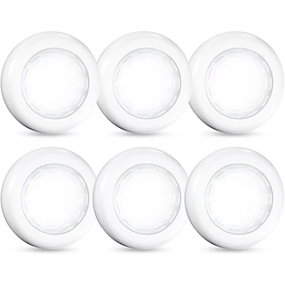 CIRCLE- Cordless Battery Operated 6 Pack Push Lights Led Under Cabinet Tap Light
