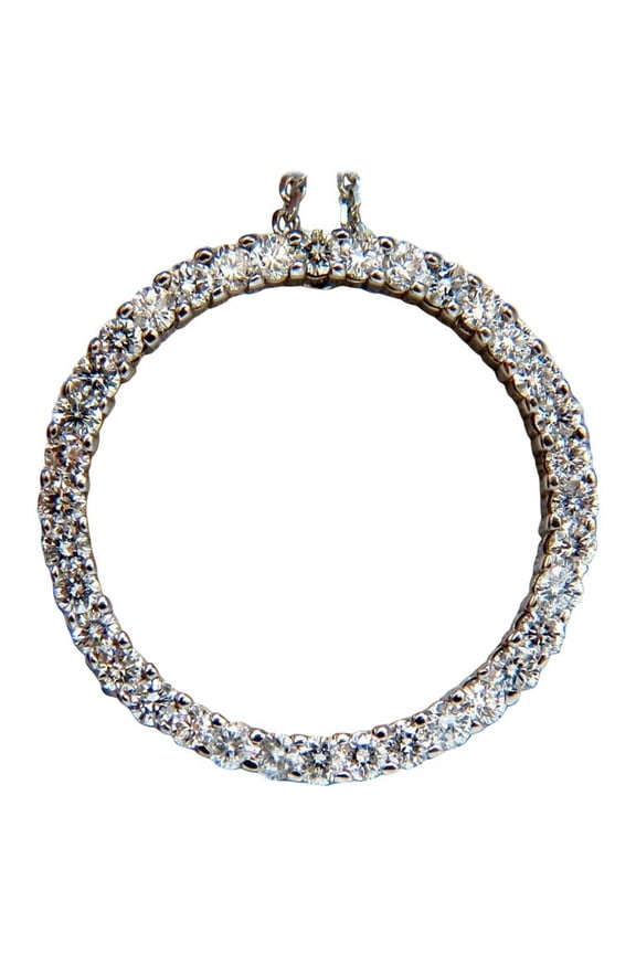 CIRCLE DIAMOND NECKLACE 1.50ct 14KT G/VS ROUNDS 16 INCH 1.02 INCH DIAMETER