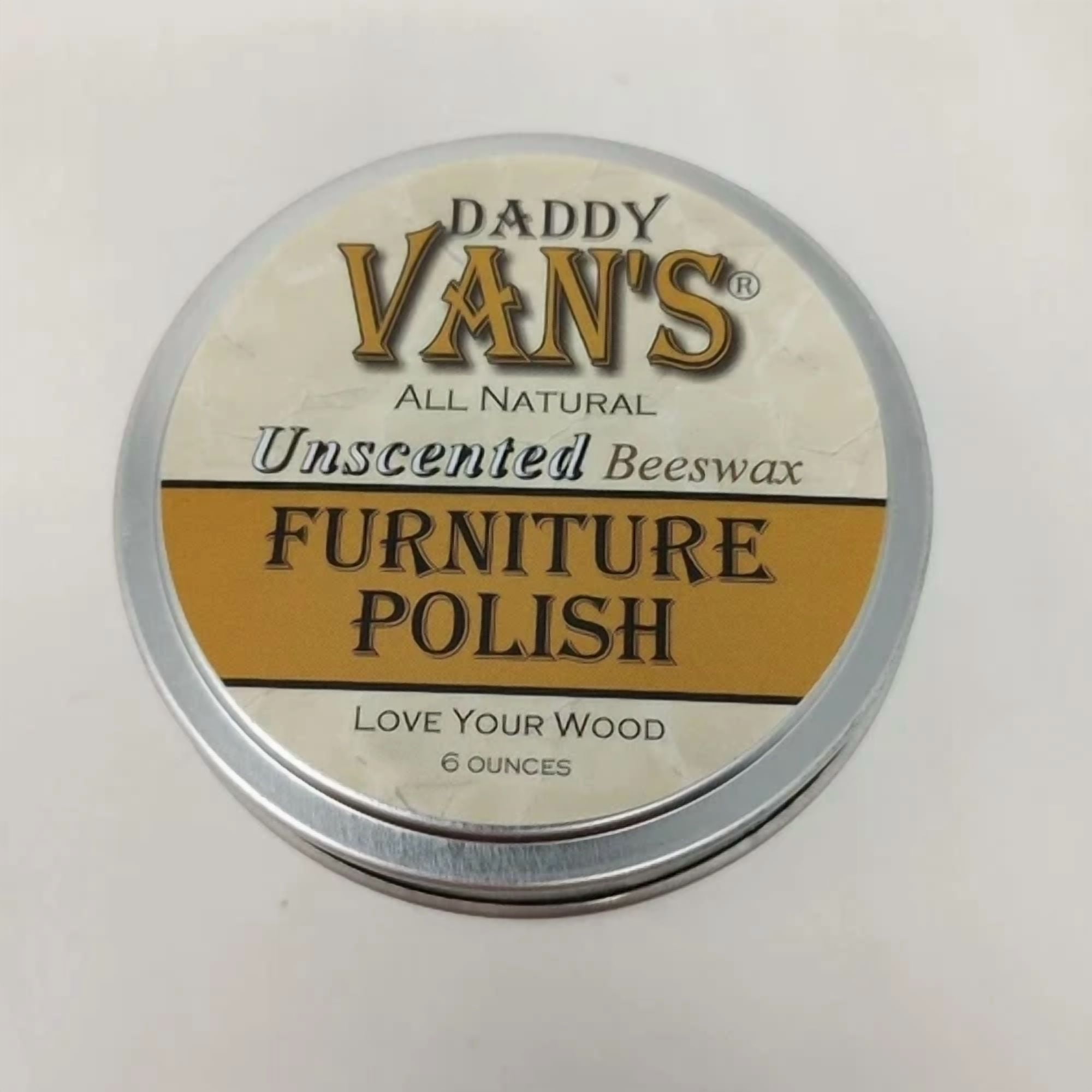 CIRCLE- Daddy Van'S All Natural Unscented Beeswax Furniture Polish 6Oz Chemical Free!