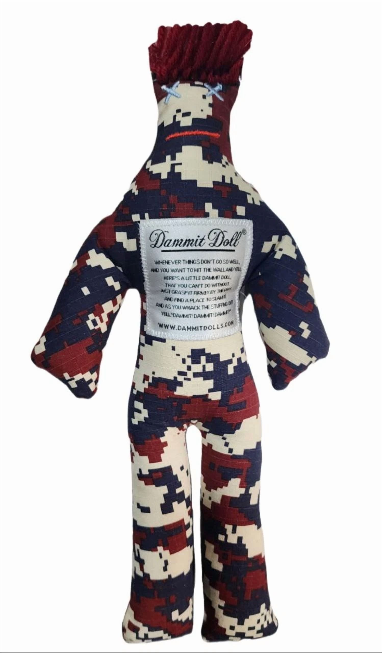 CIRCLE- Dammit! Dolls Brown Stress Relief Squishy Classic Square Camo Doll Gag Gift 12"
