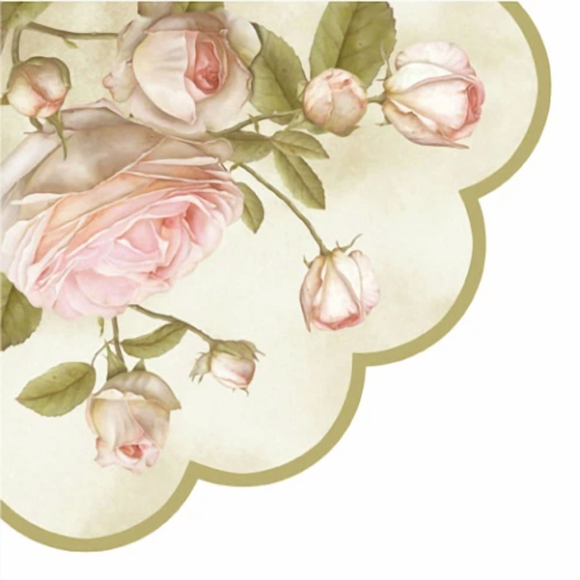 CIRCLE- Decoupage Craft Paper Round Napkins 24 Pcs Ø12.6? Lucy Roses