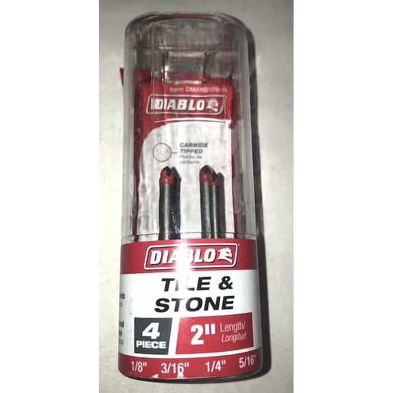 CIRCLE- Diablo Dmans1070-S4 4 Pc Tile & Stone Carbide Tipped Drill Bit Set (4-Piece)