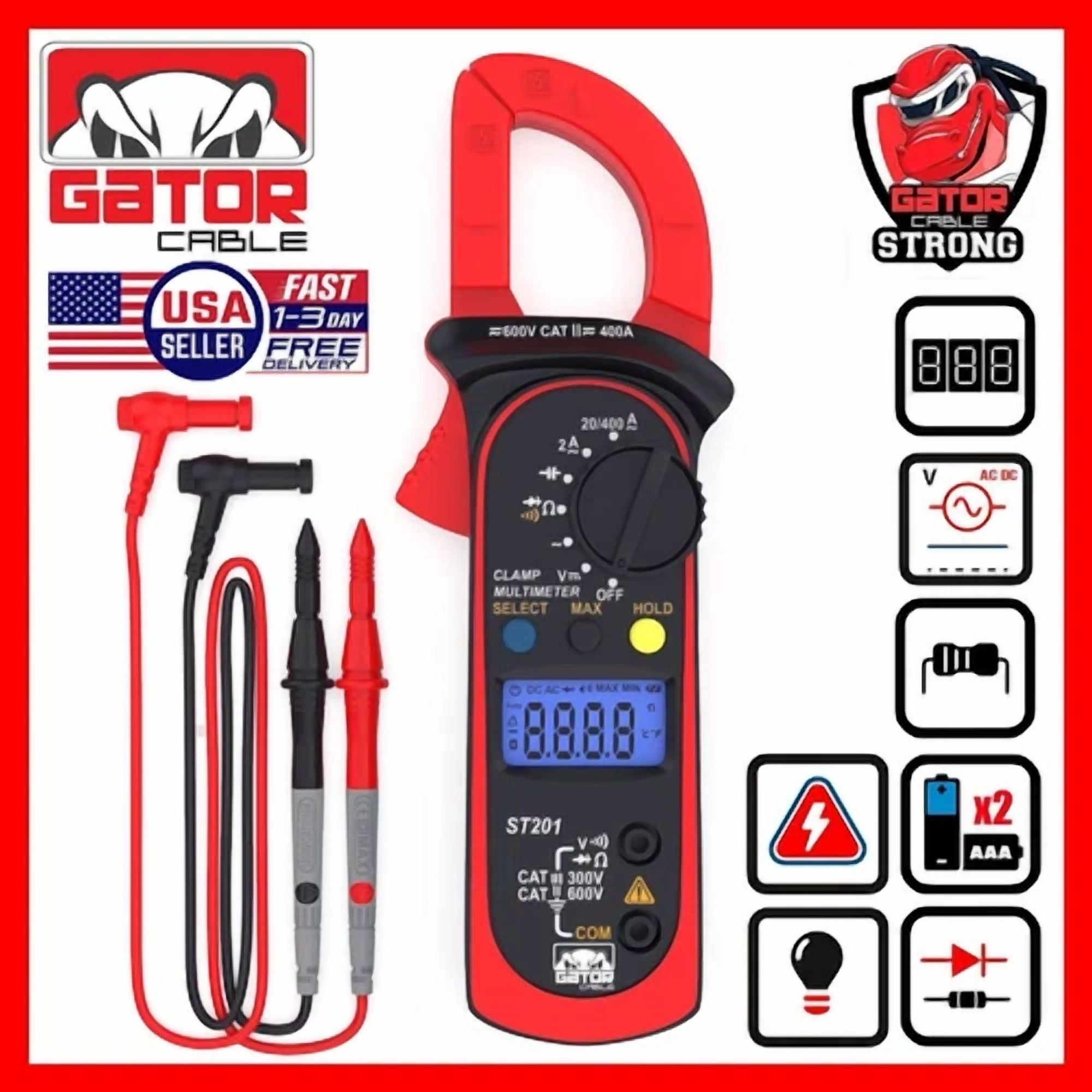 CIRCLE- Digital Multimeter Amp Clamp Ac Dc Voltmeter Ammeter Ohmmeter Volt Tester Meter