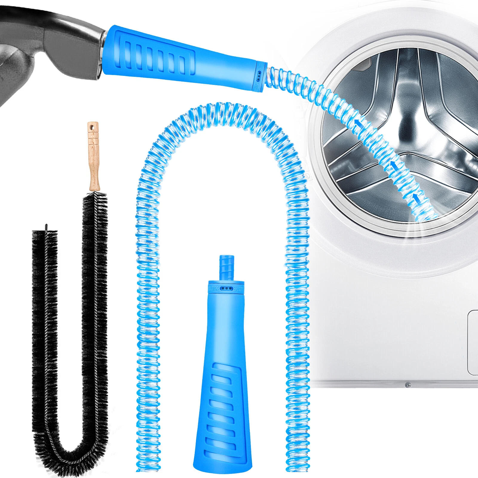 CIRCLE- Dryer Vent Cleaner Kit Vacuum Attachment Hose With Lint Remover Cleaning Brush