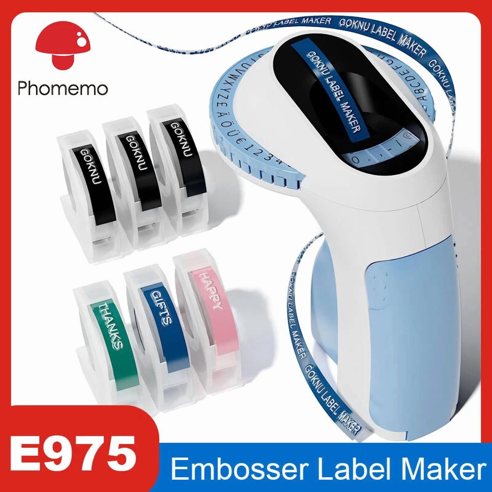 CIRCLE- Dymo Embossing Label Maker With 6 Colour 3D Label Tape 3/8'' Dymo Omega Maker