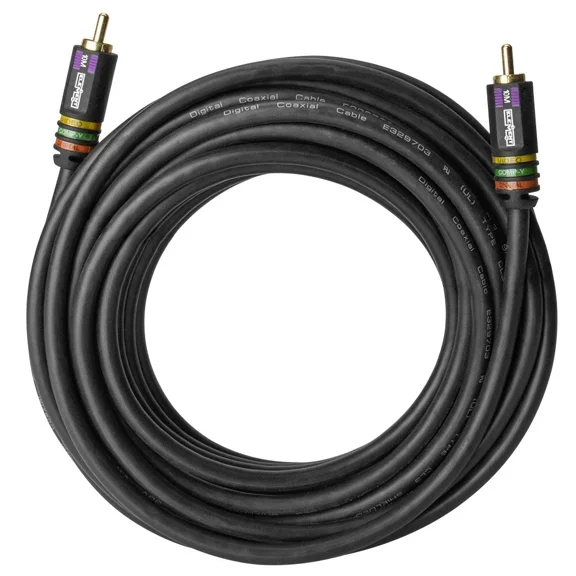 CIRCLE- Ele11010M Element-Hz Universal Single Rca Cable (10 Meters / 32.8Ft, Black)
