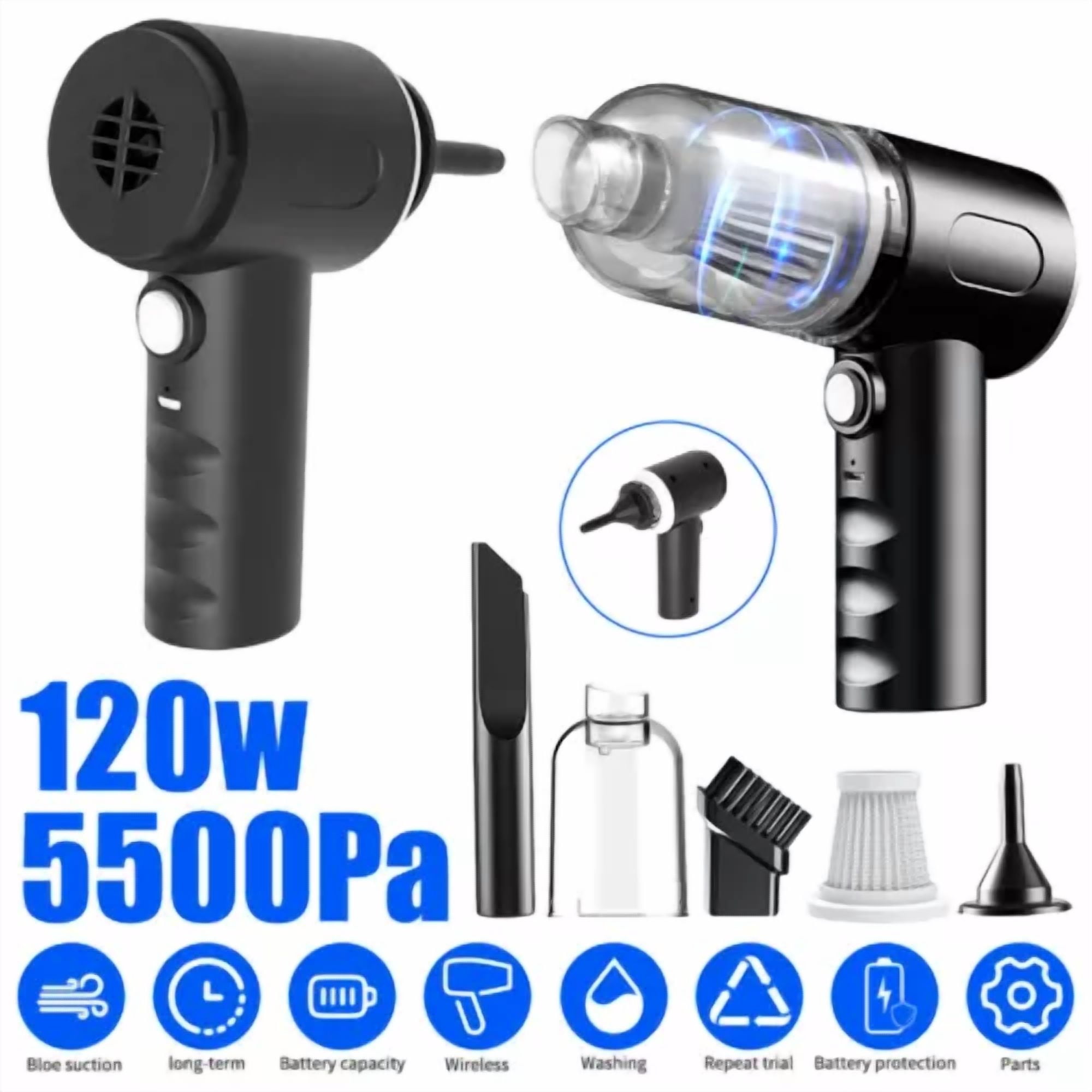 CIRCLE- Electric Vacuum Cleaner 45000Rpm Compressed Air Duster Blower For Pc Home Car