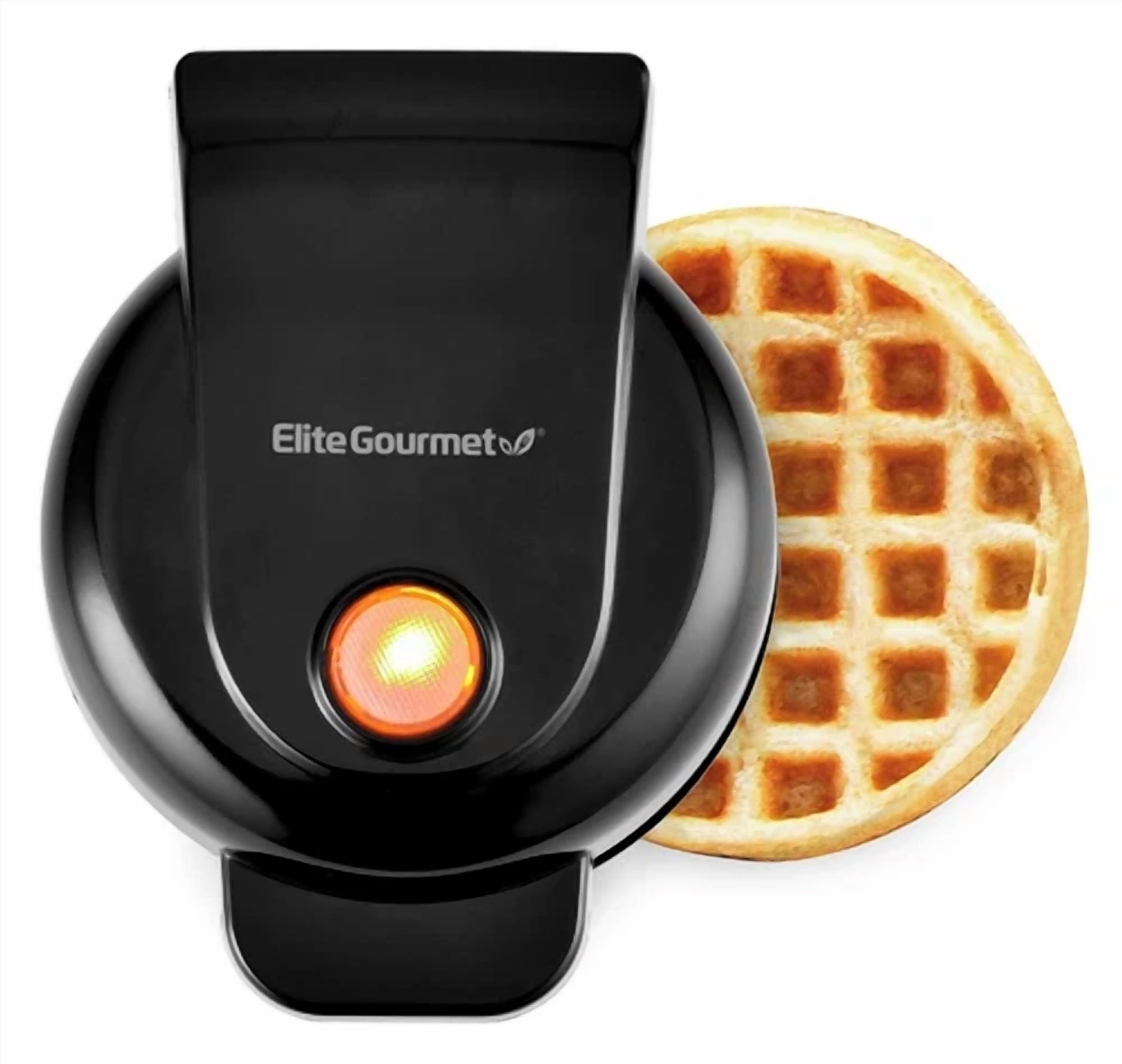 CIRCLE- Elite Gourmet Nonstick Waffle Maker Compact Griddle Appliance 4 Plates