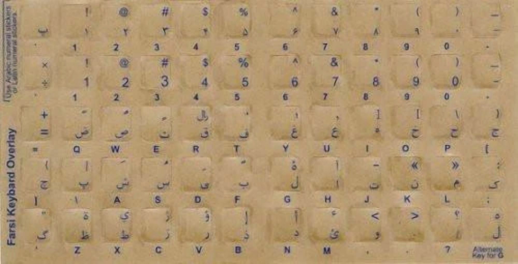 CIRCLE- Farsi - Persian Keyboard Stickers With White Letters