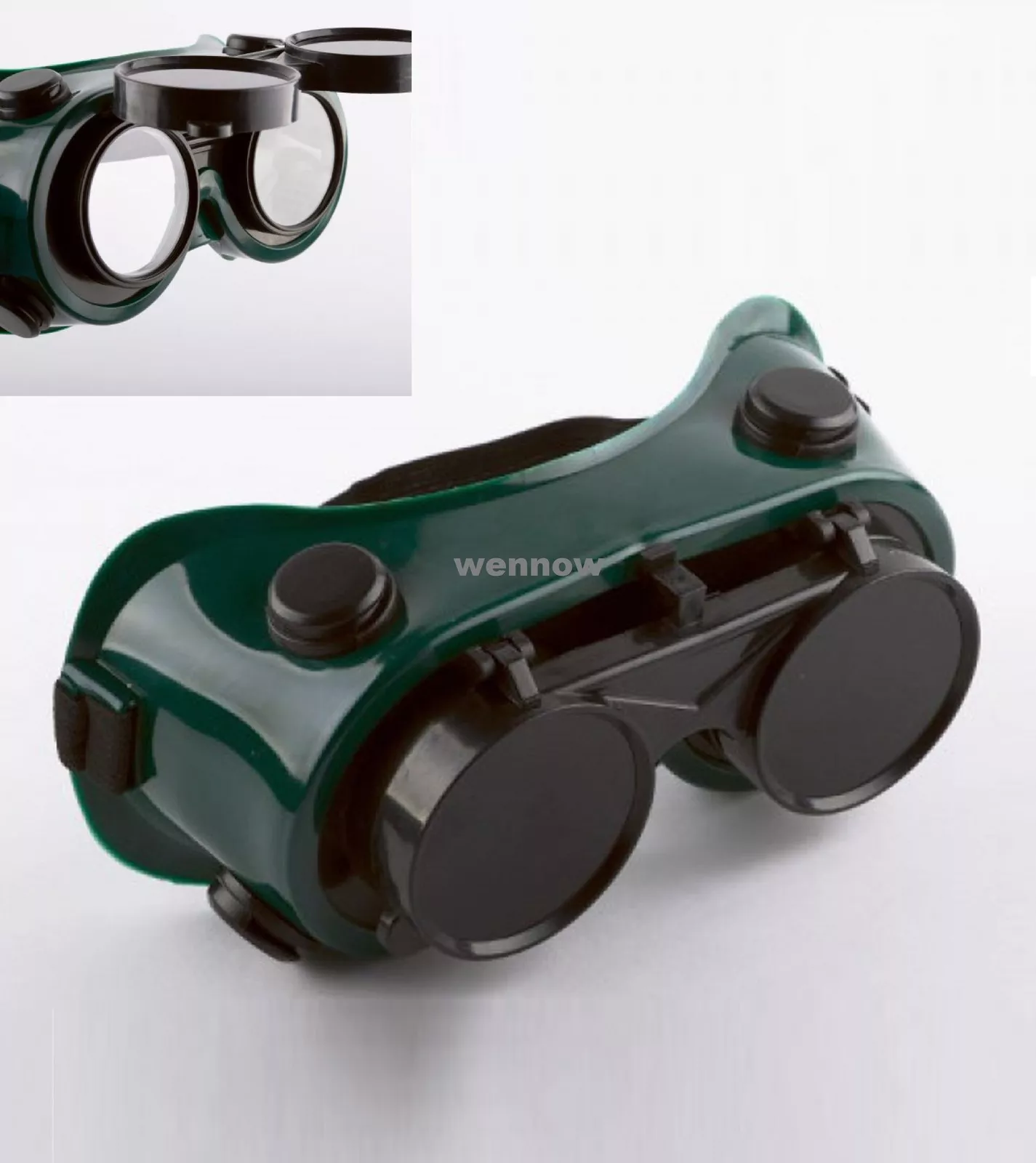 CIRCLE- Flip Up Welding Safety Goggles Protect Solder Welder Glasses Double Lenses Caem