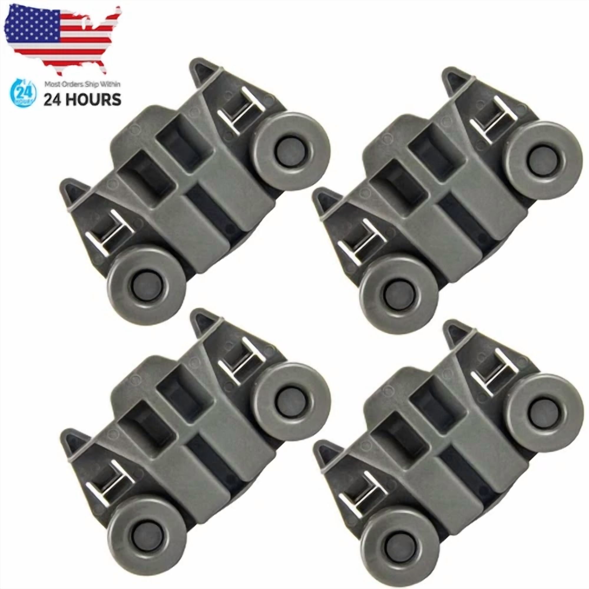 CIRCLE- For Kitchenaid Kdte104Ess1 Dishwasher Lower Dishrack Wheels (4 Pack)