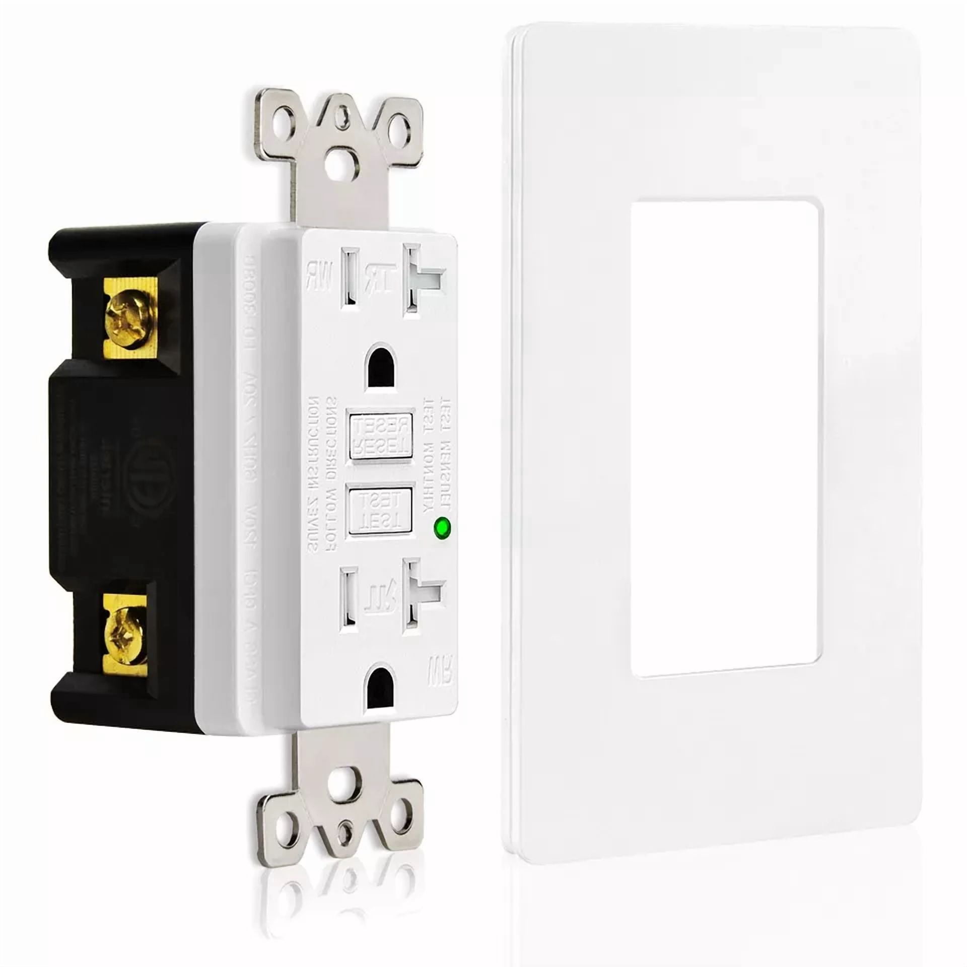 CIRCLE- Gfi Outlet 20 Amp Wr Tr 1Pk Gfci Self-Test Receptacles With Plate For Outdoor