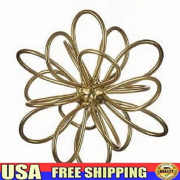 CIRCLE- Gold Metal Floral Tabletop Orb Decorative Accent Home Decor Gift Any Occasion Us
