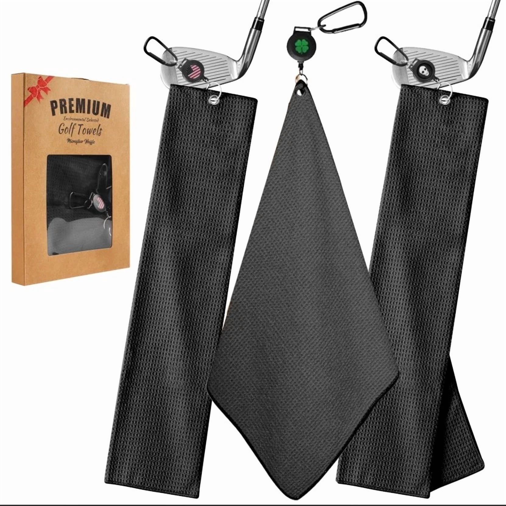 CIRCLE- Golf Towels With Magnetic Carabiner 16X16 Inch Microfiber