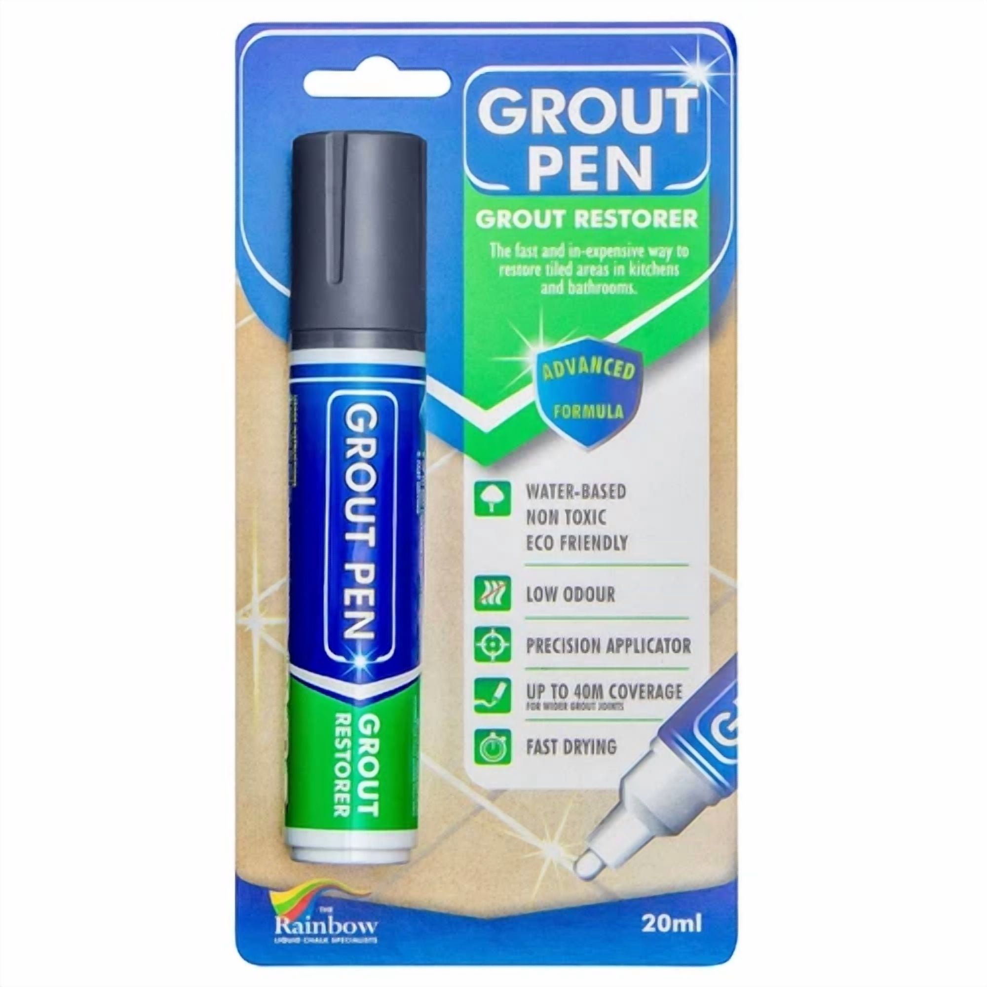 CIRCLE- Grout Pen Dark Grey Tile Paint Marker: Waterproof Tile Grout Colorant - Wide Tip