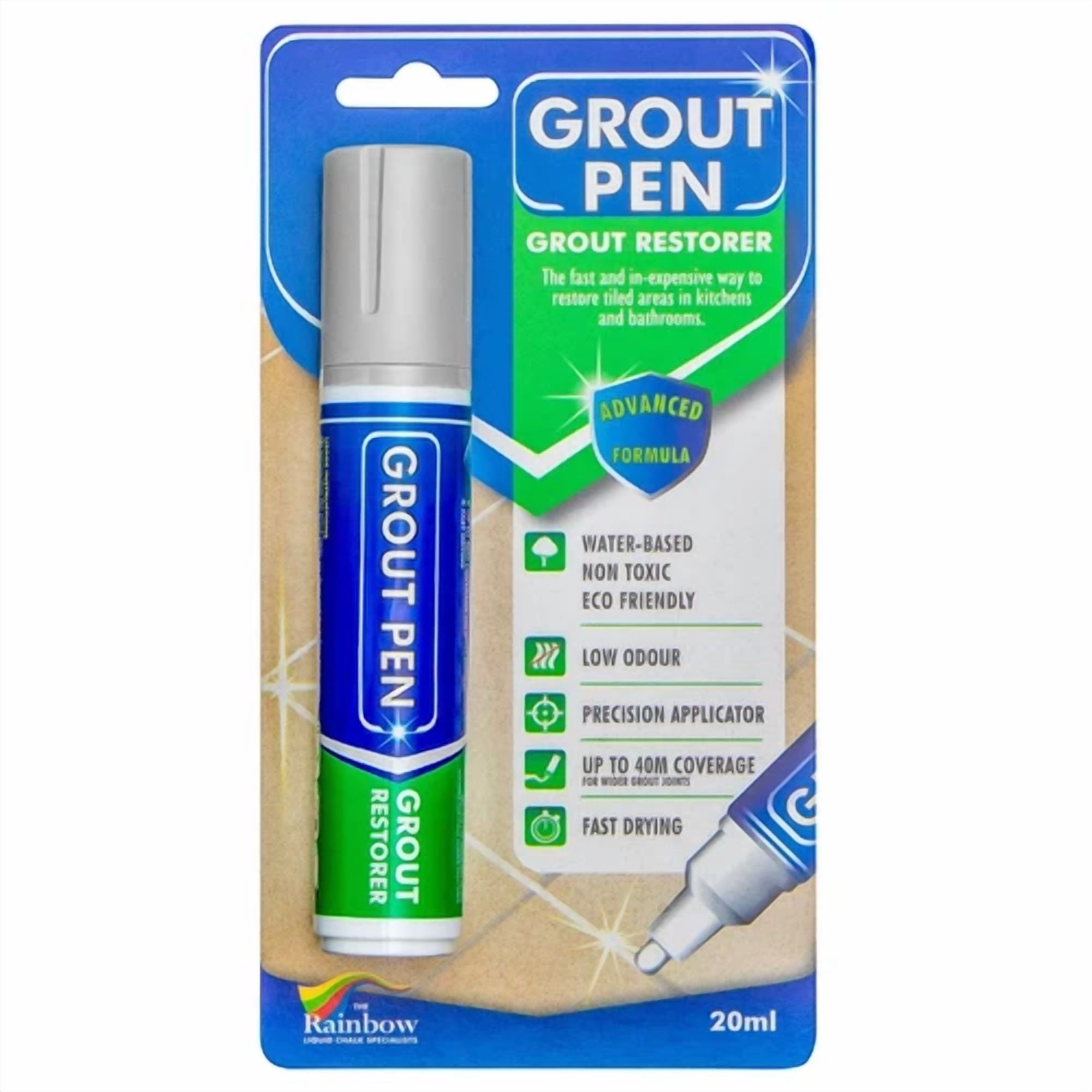 CIRCLE- Grout Pen Light Grey Tile Paint Marker: Tile Grout Colorant Pen - Wide Tip
