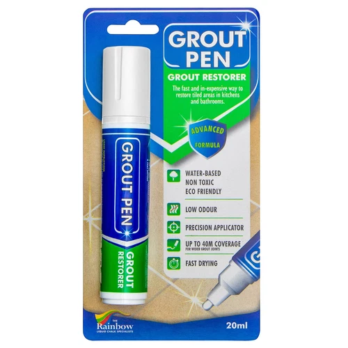 CIRCLE- Grout Pen White Tile Paint Marker: Waterproof Tile Grout Colorant Pen - Wide Tip