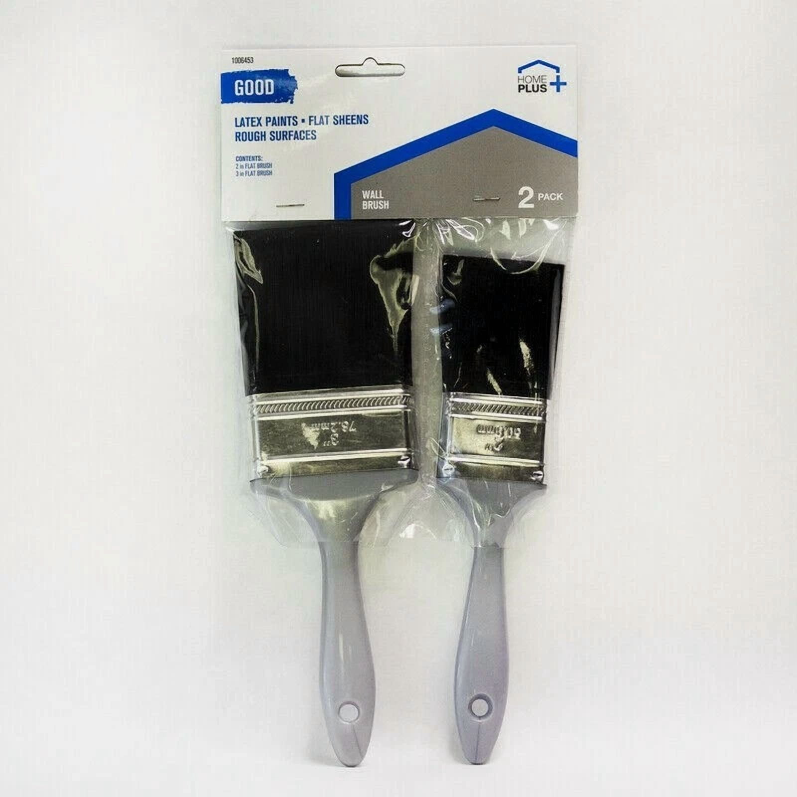 CIRCLE- Home Plus Good Flat Paint Brush Set 2 Pc. Latex Paints Flat Sheen A 1172 S New!!