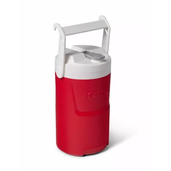 CIRCLE- Igloo 1 Gallon Sports Plastic Beverage Jug With Hooks, Red